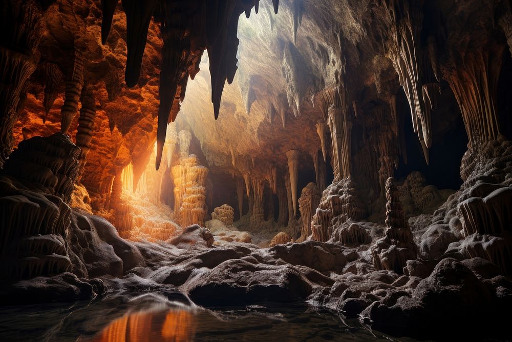 Stalagmite cave nature stalagmite tranquility. | Premium Photo - rawpixel