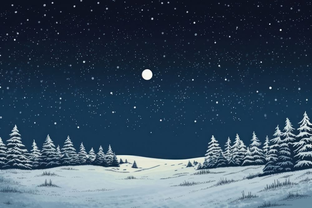 Snow landscape astronomy christmas. AI generated Image by rawpixel.