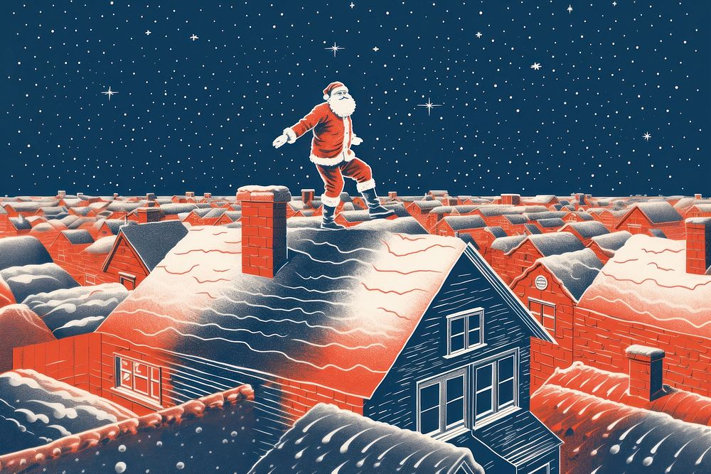 Santa claus christmas house roof. AI generated Image by rawpixel.