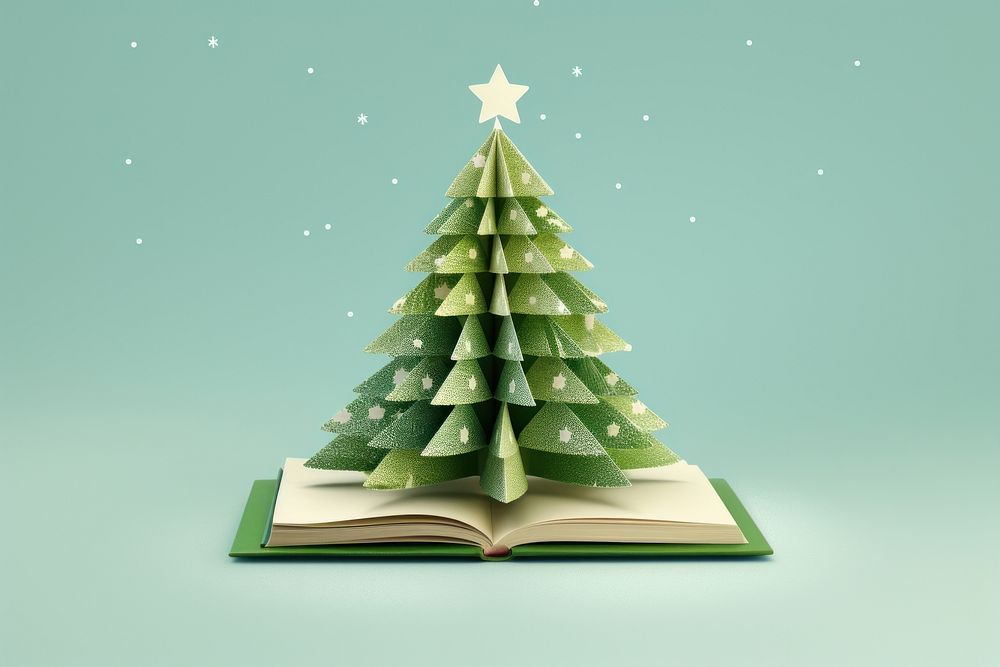 Christmas tree christmas book publication. AI generated Image by rawpixel.