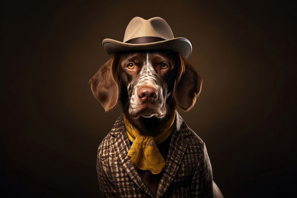 Dog fashion look costume portrait pointer animal. AI generated Image by rawpixel.