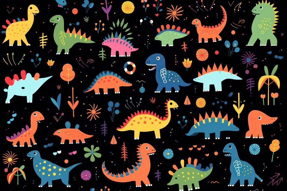 Dinosaur pattern backgrounds representation. AI generated Image by rawpixel.