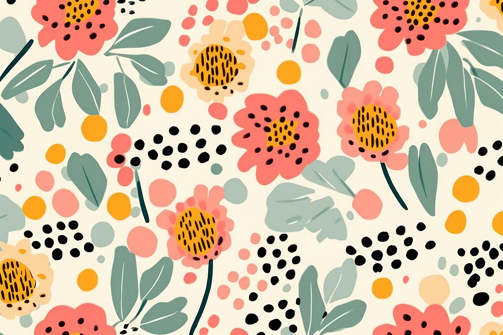 Floral pattern art backgrounds. AI generated Image by rawpixel.