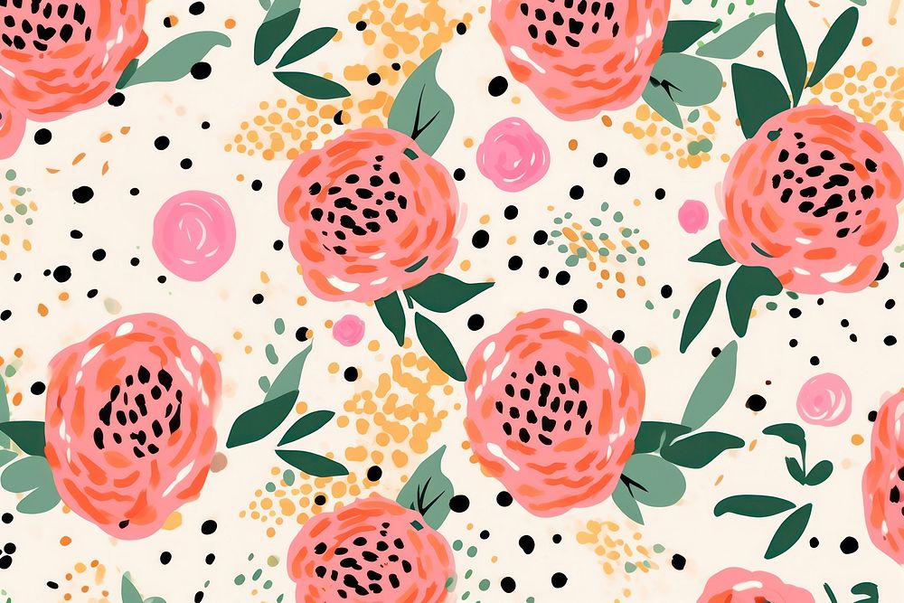Rose Floral pattern nature art. AI generated Image by rawpixel.