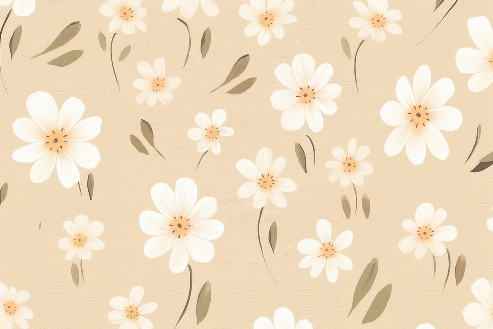 White flower pattern plant backgrounds. AI generated Image by rawpixel.