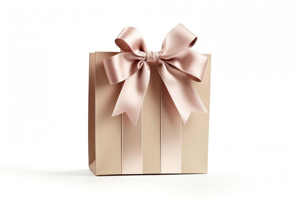 Ribbon paper gift white background. AI generated Image by rawpixel.