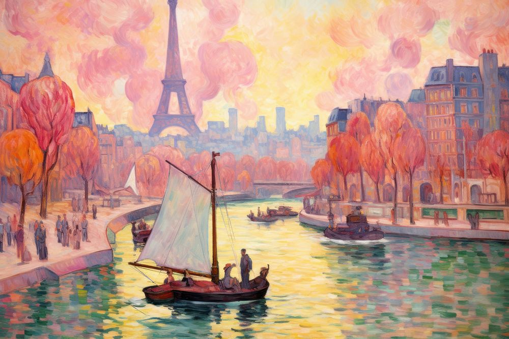 Avantgarde du port painting sailboat outdoors. AI generated Image by rawpixel.