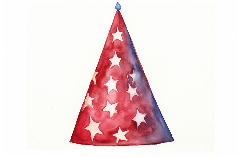 Party hat watercolor white background celebration patriotism. AI generated Image by rawpixel.