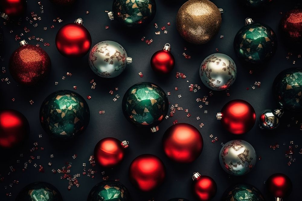 Christmas balls backgrounds sphere red. AI generated Image by rawpixel.