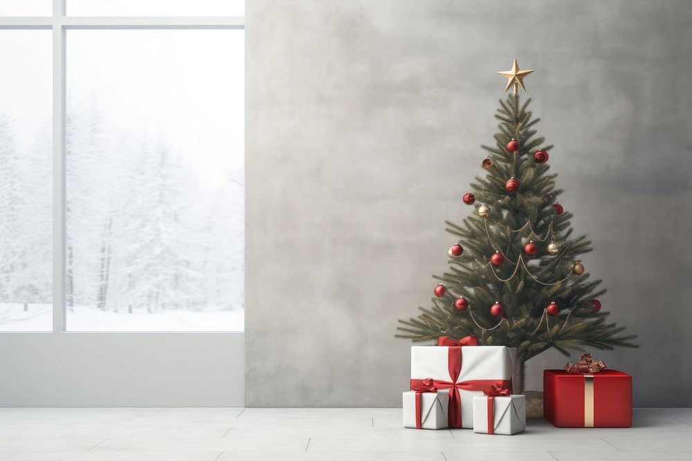 Christmas tree box plant gift. AI generated Image by rawpixel.