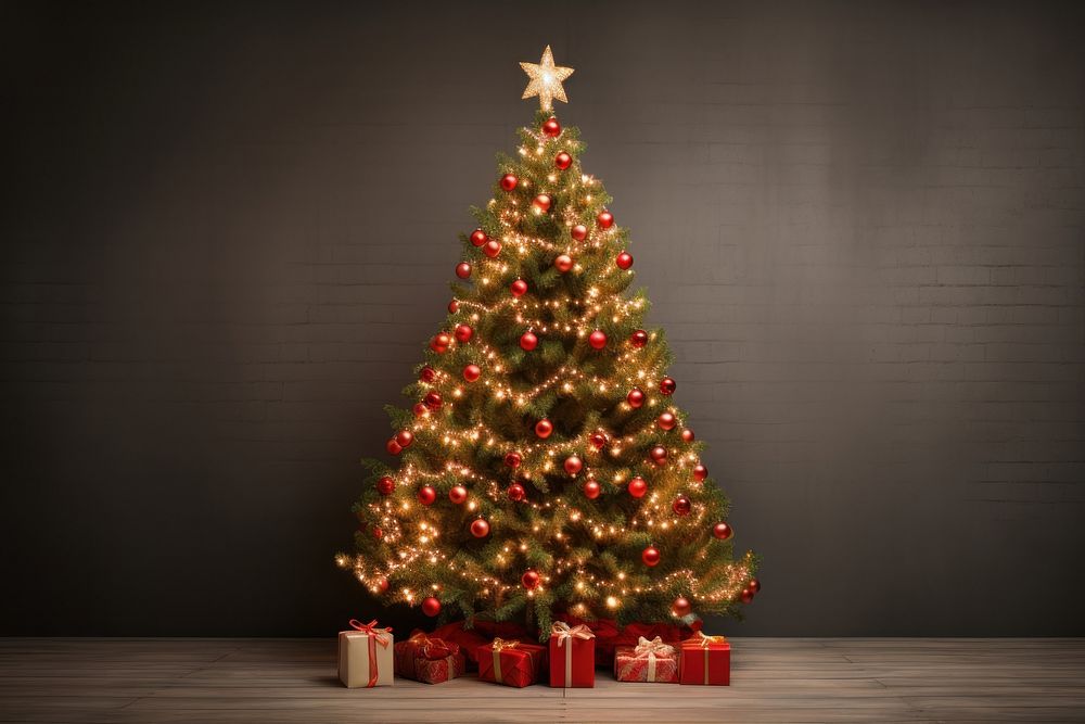 Christmas tree plant anticipation illuminated. AI generated Image by rawpixel.