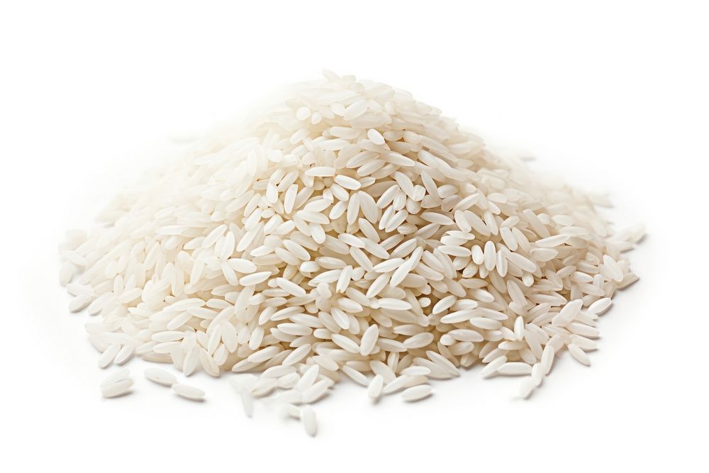 Pile of white rice grain food white background. AI generated Image by rawpixel.