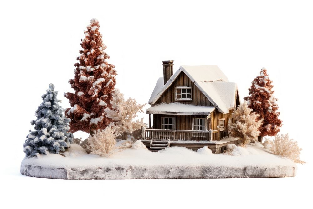 Winter house architecture christmas building. AI generated Image by rawpixel.