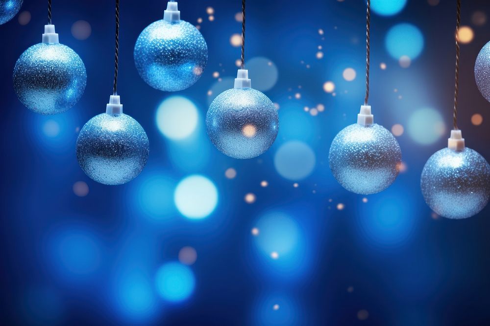 Background christmas garland lighting backgrounds hanging blue. AI generated Image by rawpixel.