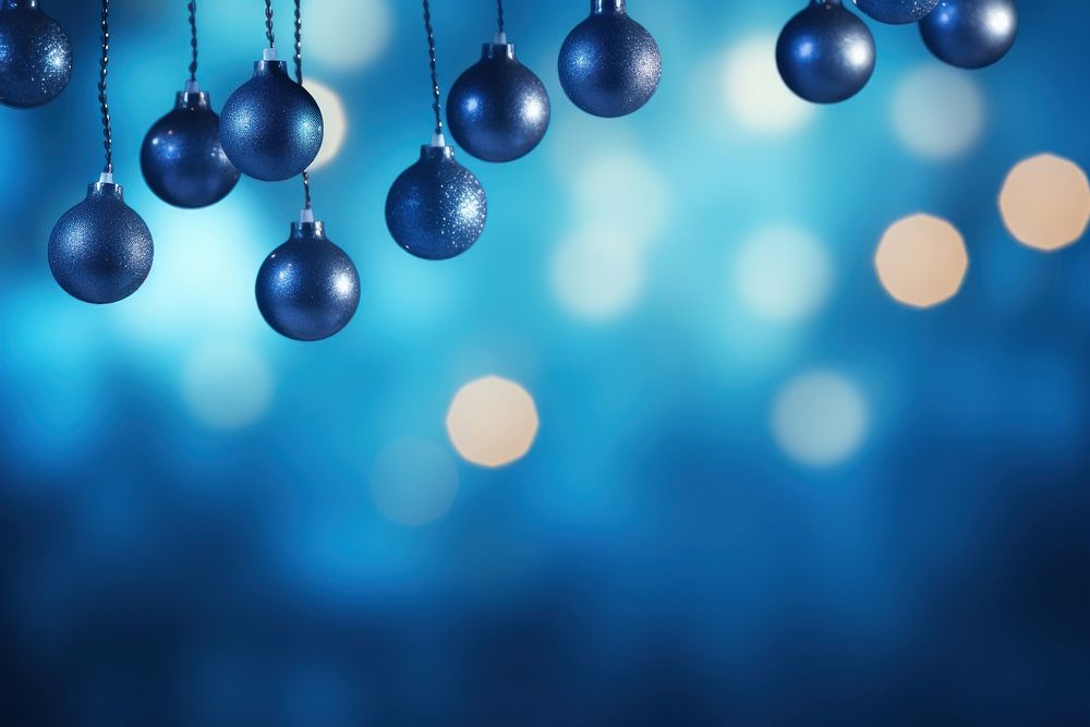 Blue blurred bokeh background lighting backgrounds christmas. AI generated Image by rawpixel.