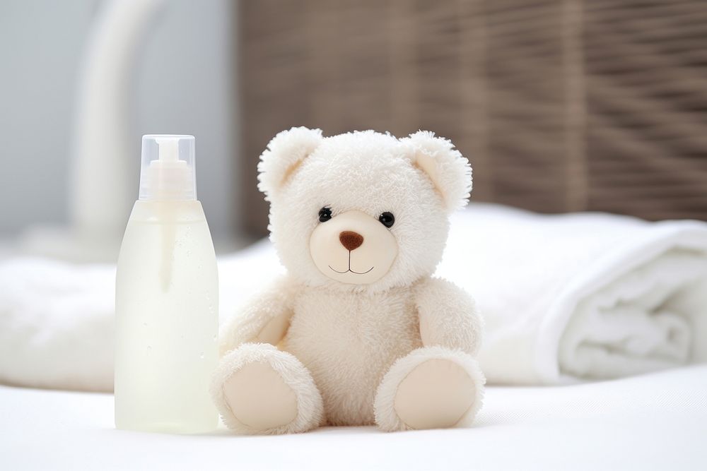 Baby cute shampoo white toy relaxation. AI generated Image by rawpixel.