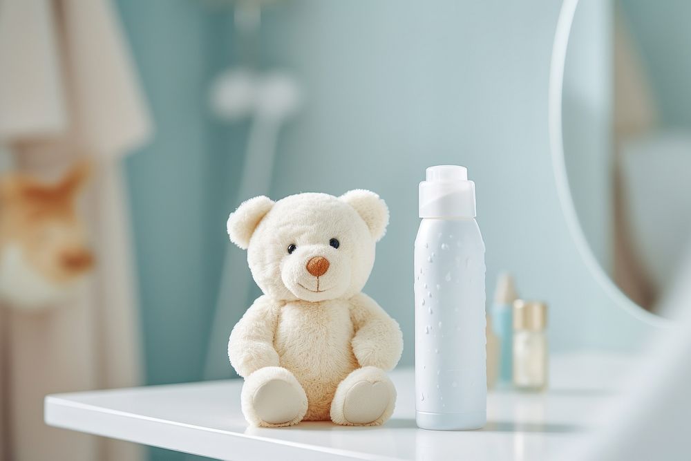 Baby cute shampoo mammal white toy. AI generated Image by rawpixel.