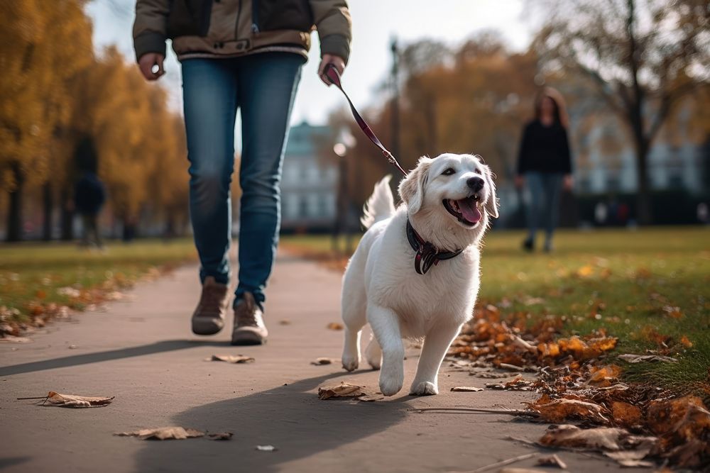 Dog pet walking animal. AI generated Image by rawpixel.