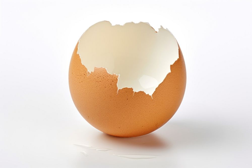 Egg with cracks food white background fragility. AI generated Image by rawpixel.