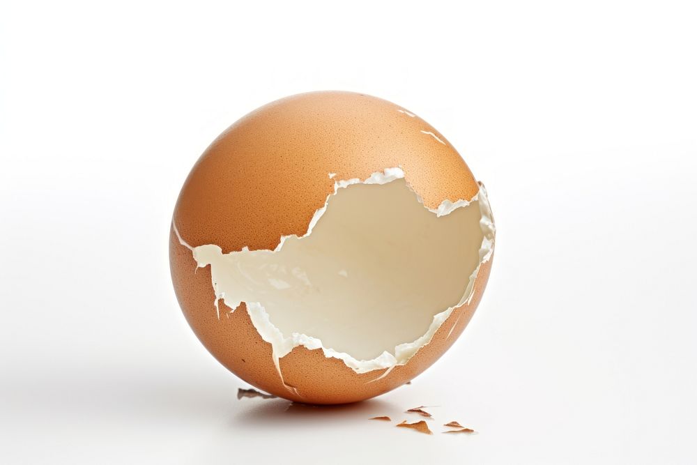 Egg with cracks white background eggshell breaking. AI generated Image by rawpixel.