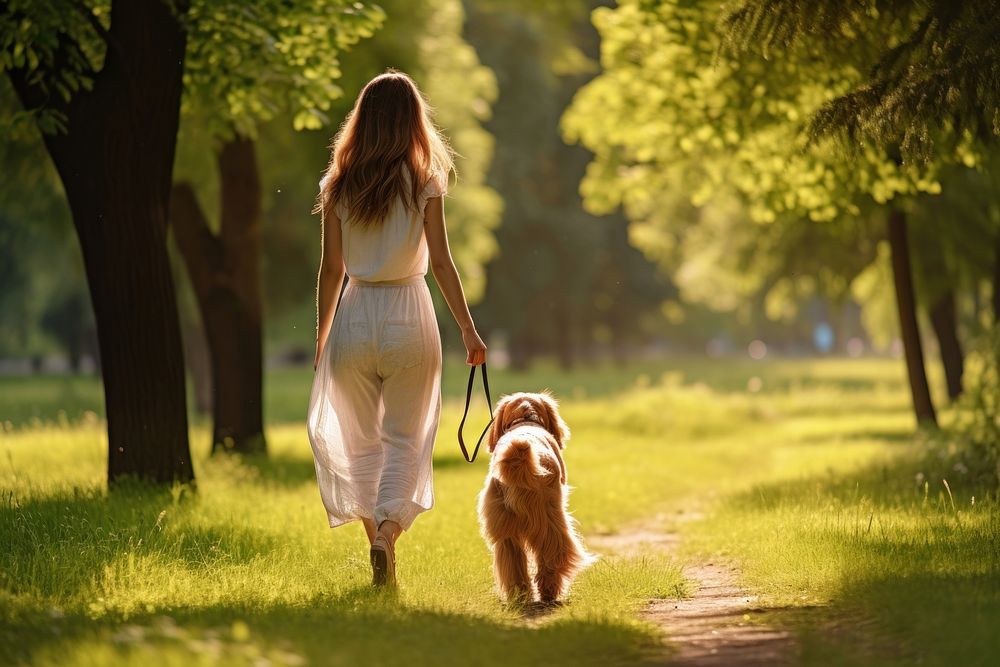 Walking dog summer mammal. AI generated Image by rawpixel.