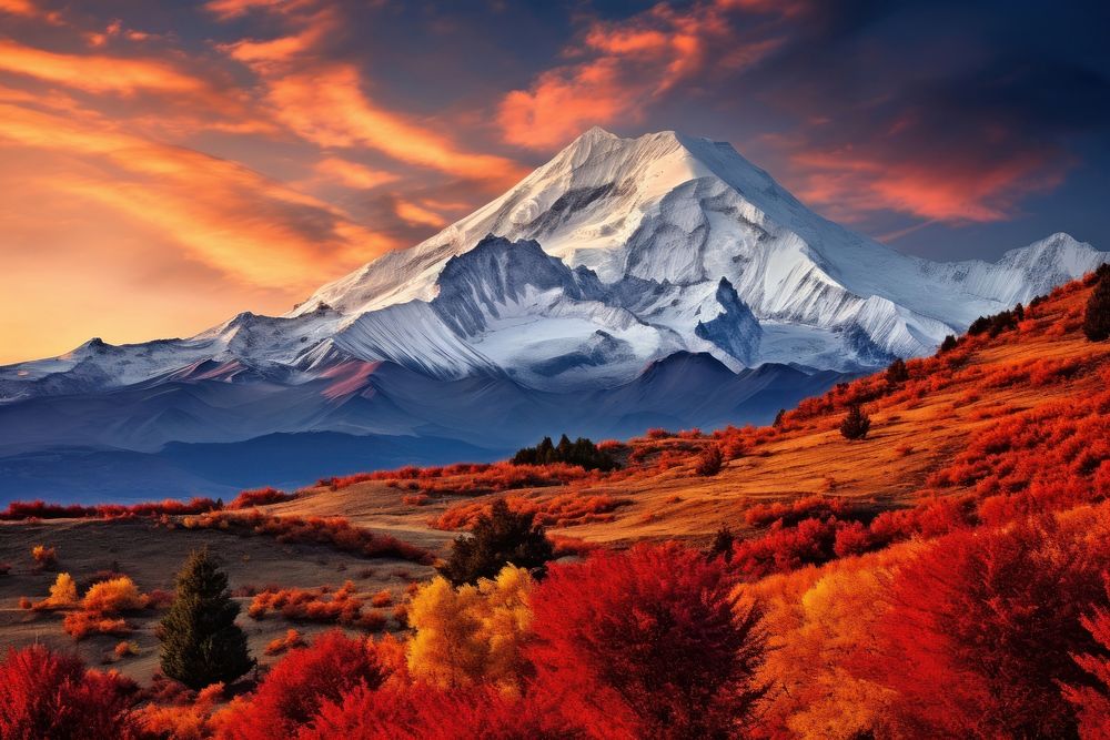 Mountain autumn landscape outdoors. AI generated Image by rawpixel.