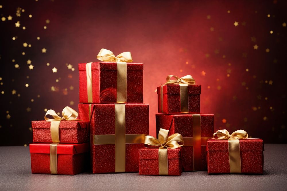 Gifts boxes christmas illuminated celebration anniversary. AI generated Image by rawpixel.