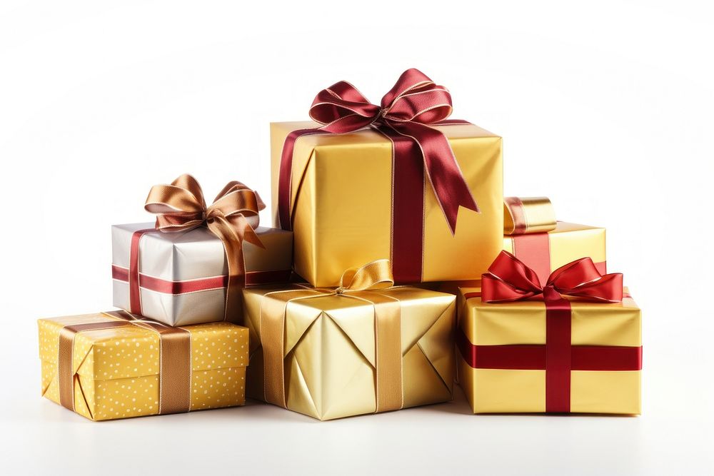 Gifts boxes new year white background celebration anniversary. AI generated Image by rawpixel.