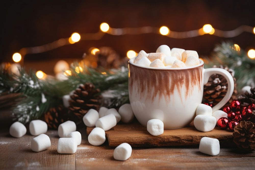 Cozy christmas mug dessert coffee. AI generated Image by rawpixel.