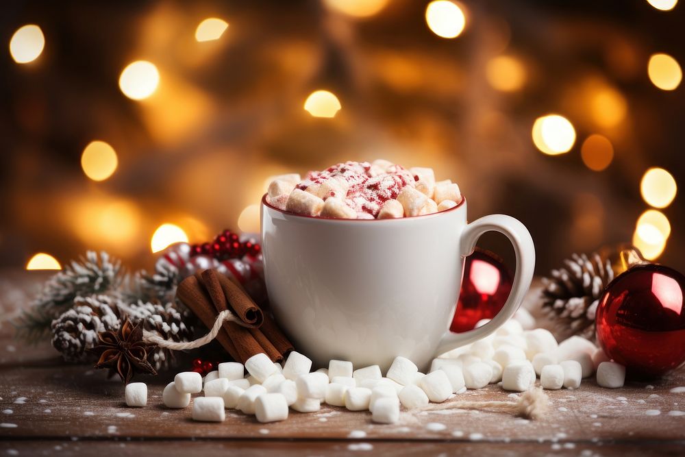 Cozy christmas mug dessert drink. AI generated Image by rawpixel.