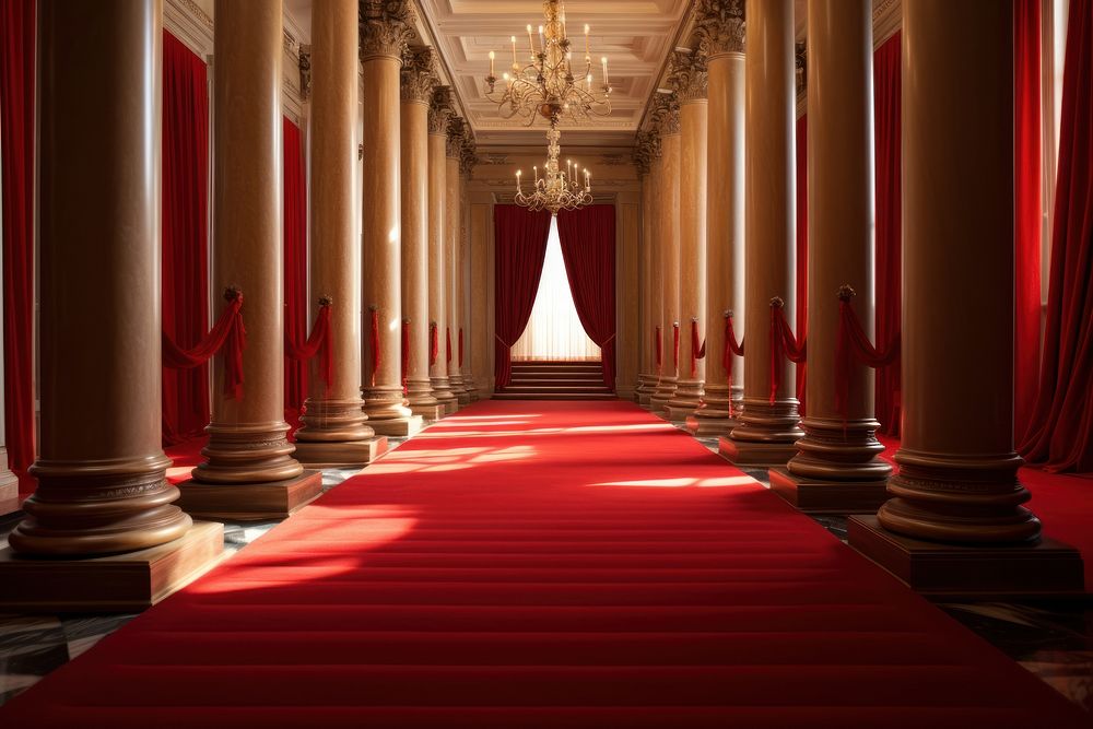 Column carpet hall red. 