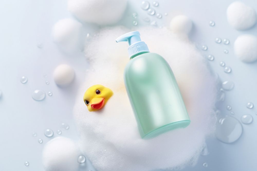 Baby shampoo bottle yellow toy. AI generated Image by rawpixel.