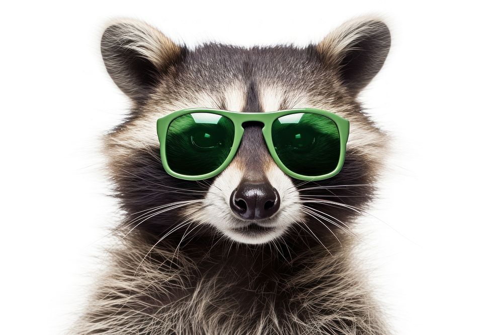 Funny raccoon sunglasses animal mammal. AI generated Image by rawpixel.