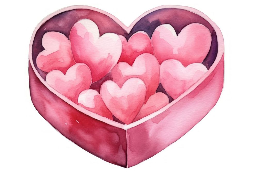 Heart shape pink box. 