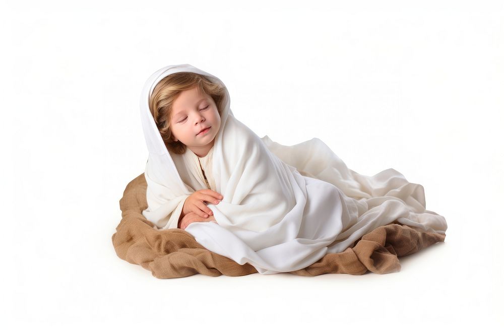 A nativity jesus blanket white white background. AI generated Image by rawpixel.