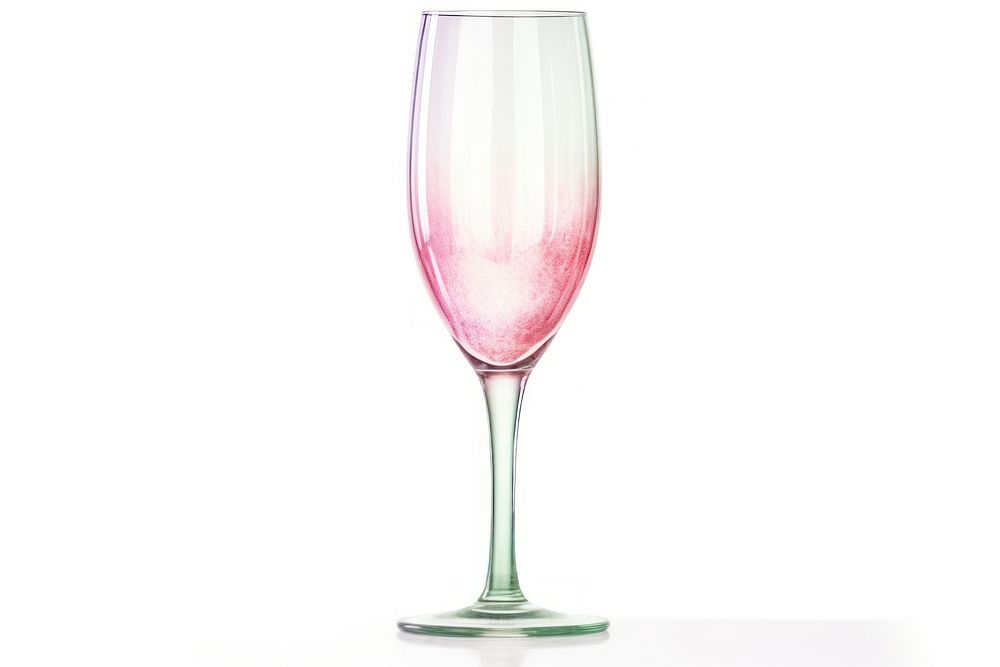 Watercolor champaign glass drink wine white background. AI generated Image by rawpixel.