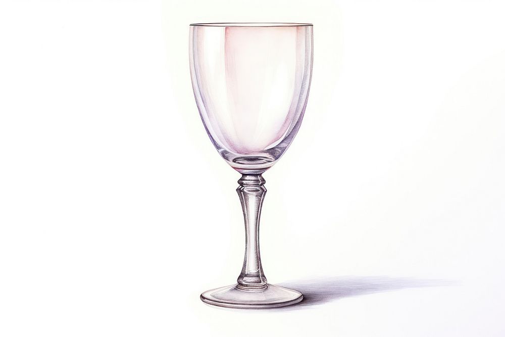 Watercolor champaign glass drink white background refreshment. AI generated Image by rawpixel.