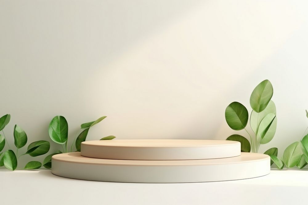 Podium plant green leaf. AI generated Image by rawpixel.