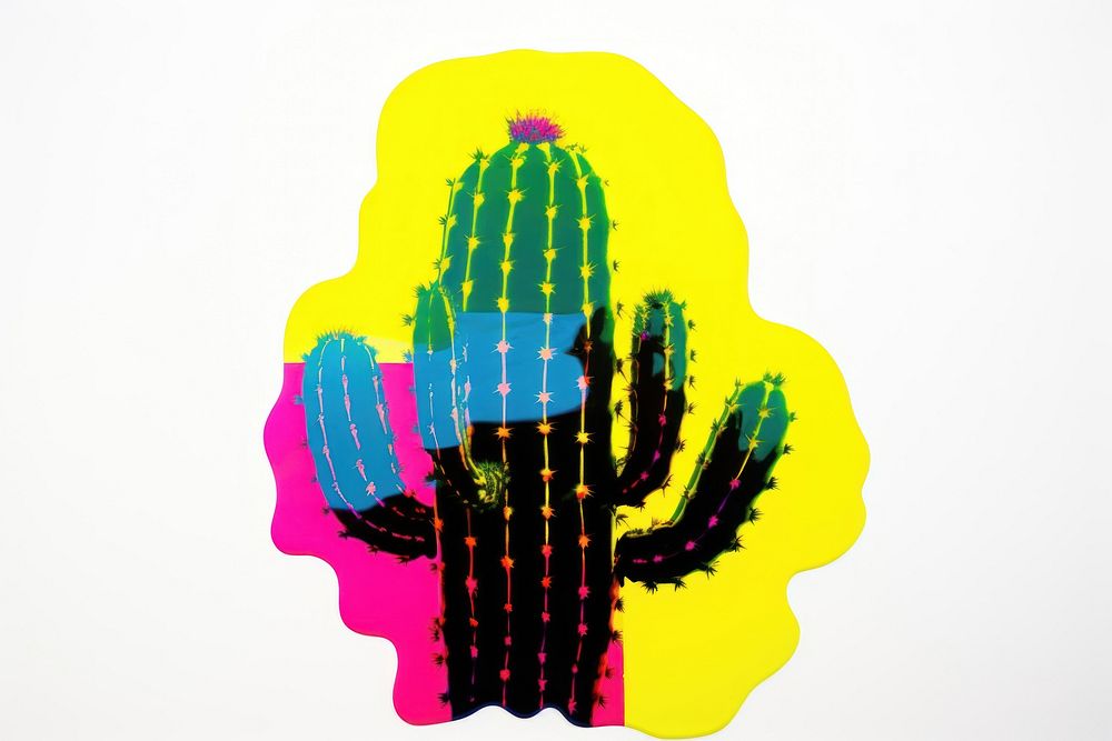 Cactus white background representation creativity. AI generated Image by rawpixel.