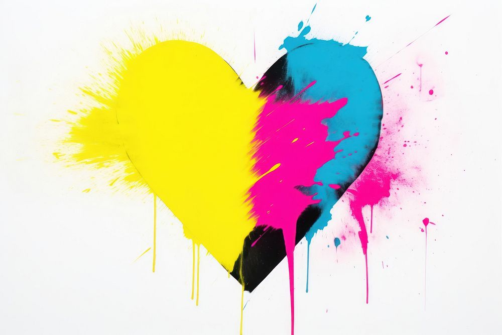 Heart white background creativity splattered. AI generated Image by rawpixel.