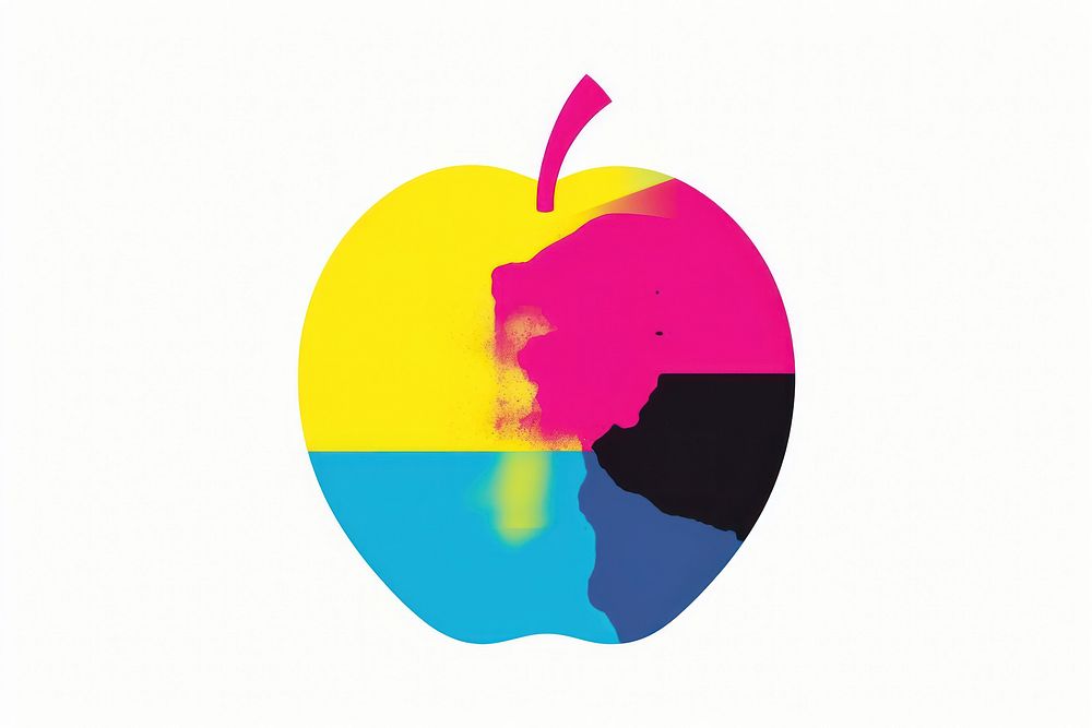 Apple logo white background creativity. AI generated Image by rawpixel.