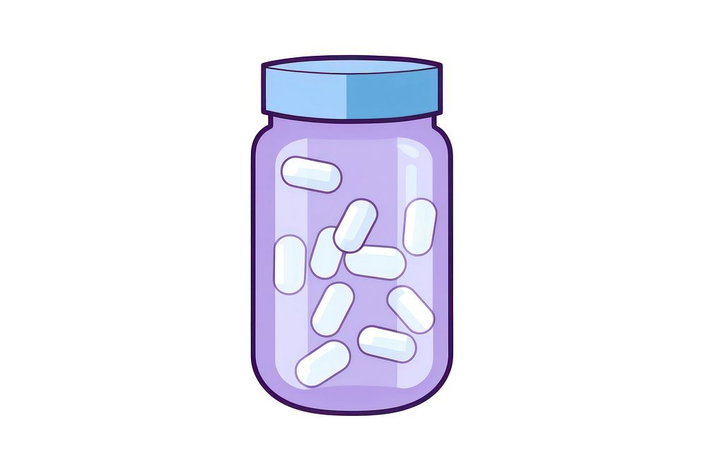 Capsule medicine icon cartoon pill jar. AI generated Image by rawpixel.