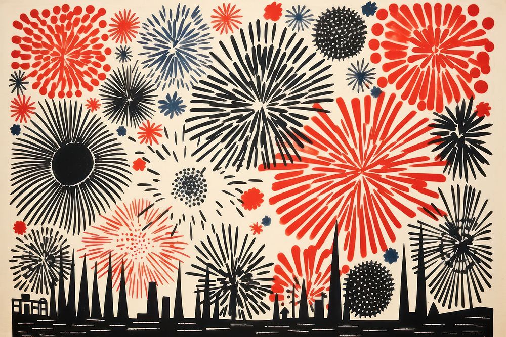 Celebration firework fireworks pattern art. AI generated Image by rawpixel.
