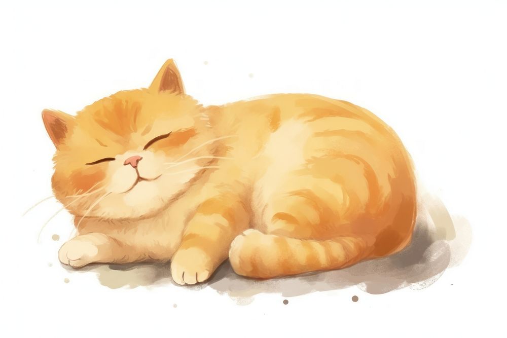 Chubby orange cat animal mammal pet. AI generated Image by rawpixel.