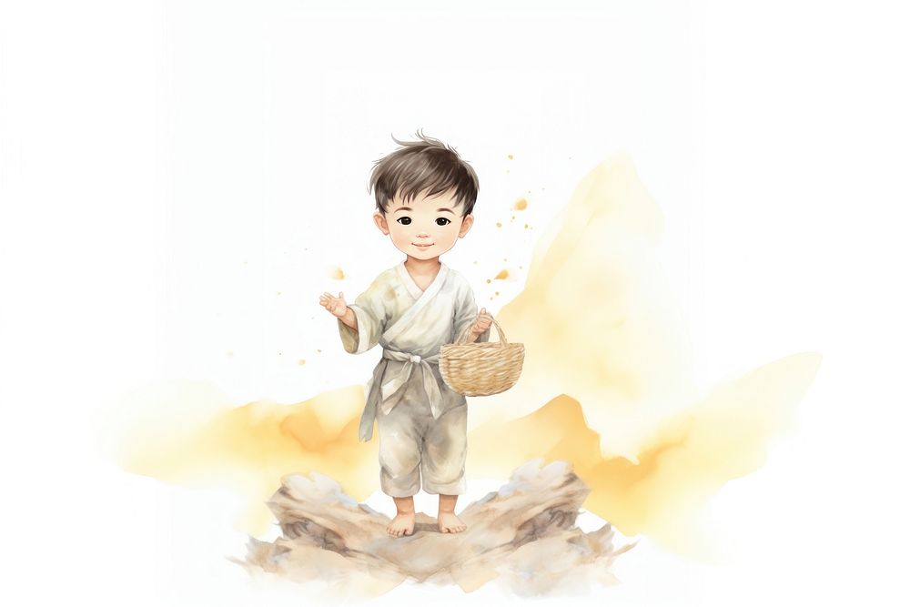 Chinese boy baby white background representation. AI generated Image by rawpixel.