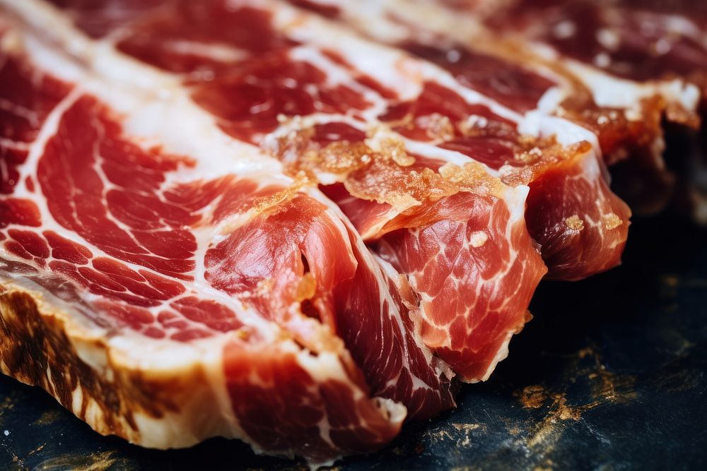 Lamon Iberico meat food beef. AI generated Image by rawpixel.
