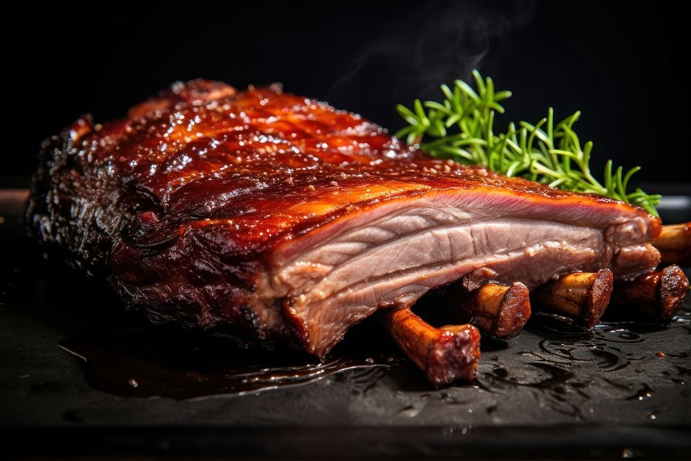 Charcoal-boiled pork neck meat food beef. AI generated Image by rawpixel.