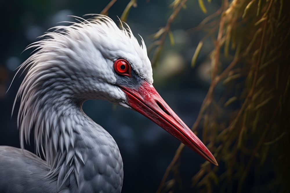 Crane bird animal stork beak. AI generated Image by rawpixel.