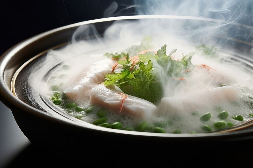 Steamed in the dish food meal bowl. AI generated Image by rawpixel.