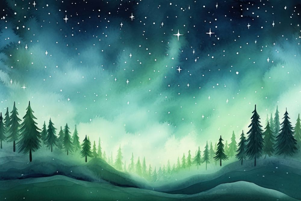Aurora landscape green backgrounds. AI generated Image by rawpixel.